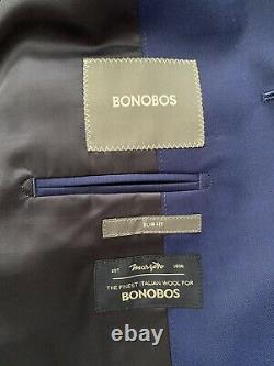 Bonobos Mens Simon Brilliant Navy Slim Fit Suit Jacket And Pants 40L / 34 Pant