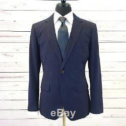 Bonobos Summer Cotton Seersucker Navy Blue Slim Fit Men's Suit 40R Pants 32 x 31