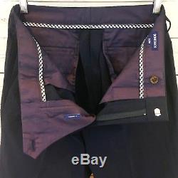 Bonobos Summer Cotton Seersucker Navy Blue Slim Fit Men's Suit 40R Pants 32 x 31