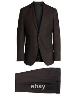 Boss By Hugo Boss Mens Huge/Genius Slim Fit Textured Wool Suit 40S Black/Red