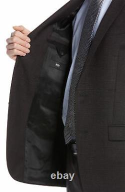 Boss By Hugo Boss Mens Huge/Genius Slim Fit Textured Wool Suit 40S Black/Red
