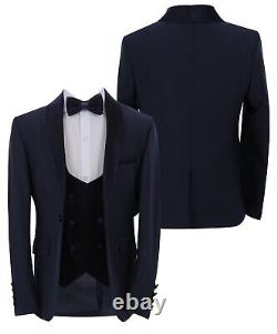 Boys Tuxedo Suit Slim Fit Page Boy Wedding Special Occasion Formal 3 Piece Set