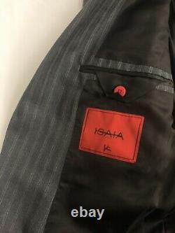 Brand New Isaia Gray Rope Stripe Base S Slim Fit Drop 8 Suit 40S $3495.00