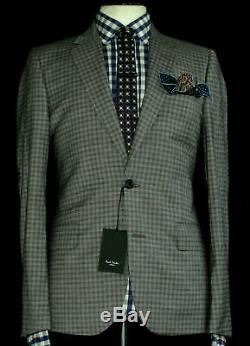 Brand New Mens Paul Smith London Gingham Check Tailor Made Slim Fit Suit 40r W34