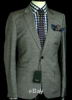 Brand New Mens Paul Smith London Gingham Check Tailor Made Slim Fit Suit 40r W34