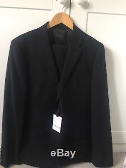 Brand New WT Mens Reiss Suit in Black Size 40 Jacket 32 Trouser Slim Fit