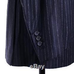 Brioni Suit Size 42 L Slim Fit Centenario Navy Blue Pinstripe Flannel Wool