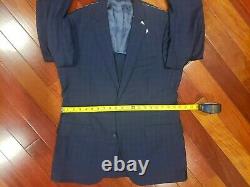 Brooks Brothers 1818 Fitzgerald Fit Navy Plaid Suit Size 40