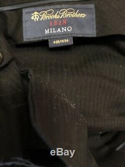 Brooks Brothers 1818 Milano 40R, 34W 100% Wool SLIM FIT Mens suit