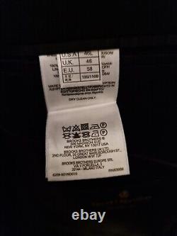 Brooks Brothers Black Formal Blazer Milano Slim Fit 46L 100% Wool Suit Jacket