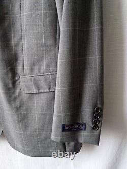Brooks Brothers Grey Checkered Formal Blazer 46R Milano Slim Fit Suit Jacket New