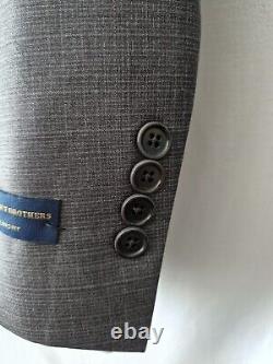 Brooks Brothers Grey Textured Formal Blazer Milano Slim Fit 50R 100% Wool Jacket