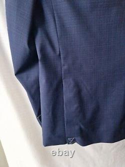Brooks Brothers Navy Plaid Blazer Jacket Milano Slim Fit 50R Single Breasted