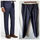 Brooks Brothers Navy Plaid Suit Trousers W40 L32 Milano Slim Fit Wool Silk Blend