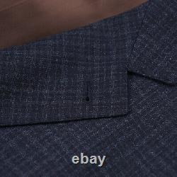 Brunello Cucinelli Slim-Fit Dark Blue Layered Check Wool Suit 48R (Eu 58)