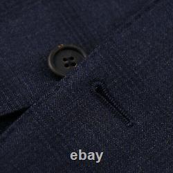 Brunello Cucinelli Slim-Fit Dark Blue Subtle Check Wool Suit 48R (Eu 58)