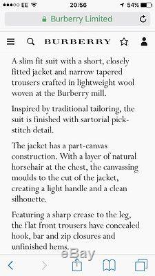 Burberry Slim Fit Wool Part-canvas Suit