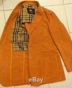 Burberry Suit Blazer Jacket Veste casual Slim Fit Sportcoat Corduroy men orange