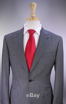 CANALI 1934 Current Model Gray Woven 2-Btn Slim Fit Peak Lapel Wool Suit 36S