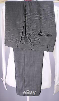 CANALI 1934 Current Model Gray Woven 2-Btn Slim Fit Peak Lapel Wool Suit 36S