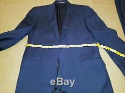 CANALI 1934 Dark Blue Slim Fit Wool Suit (56L Drop 7) 44/46L 37x33 Flat Front