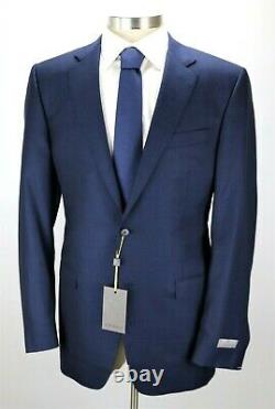 CANALI 1934 Wool Two Button Suit 44 L Woven Navy Blue Slim Fit 54 EU NWT $2195