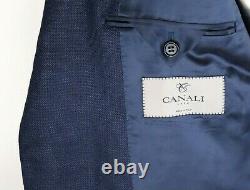 CANALI 1934 Wool Two Button Suit 44 L Woven Navy Blue Slim Fit 54 EU NWT $2195