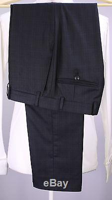 CANALI 2017 Model Gray/Black Plaid Slim Fit Tailored 2-Btn Wool Suit 38S