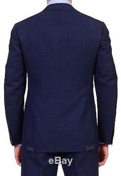 CESARE ATTOLINI Napoli Handmade Blue Prince Of Wales Wool Suit NEW Slim Fit