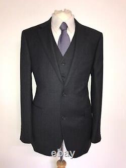 CHESTER BARRIE -Slim Fit 3 PIECE CHARCOAL WOOL SUIT 42 Reg -W34 L30 -WORN ONCE