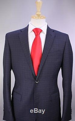 CORNELIANI Trend 2017 Blue-Gray Checkered 2Btn Slim Modern Fit Wool Suit 40R