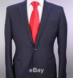 CORNELIANI Trend 2017 Blue-Gray Checkered 2Btn Slim Modern Fit Wool Suit 40R