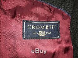 CROMBIE Mens Tailored Fit DARK GREY Super 110s WOOL SUIT 42 Long W34 L36