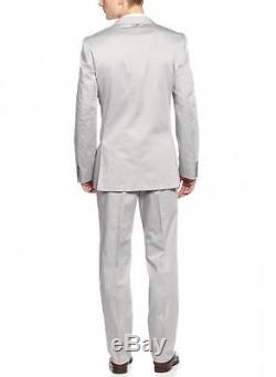 Calvin Klein Extreme Slim Fit Three Piece Gray Textured Cotton Blend Suit