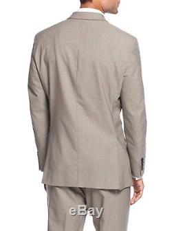 Calvin Klein Extreme X Slim Fit Light Gray Mini Check Two Button Wool Suit