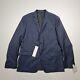 Calvin Klein Mens Suit Jacket Navy Blue 44 R Wool Slim Fit Blazer Micro Check