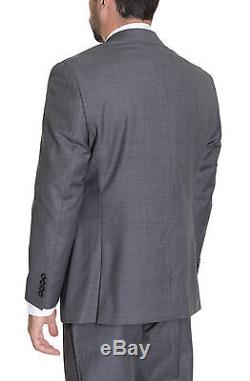 Calvin Klein Slim Fit Gray Stepweave Two Button Wool Suit