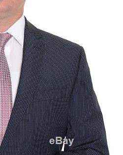 Calvin Klein Slim Fit Navy Blue Pinstriped Two Button Wool Suit