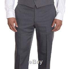 Calvin Klein Slim Fit Semi Solid Gray Tic Weave Three Piece Suit