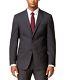 Calvin Klein X Slim Fit 100% Wool Men's 2 Piece Suit Charcoal Grid Check Grey CK