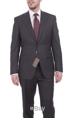 Canali Exclusive Slim Fit 42r 52 Drop 8 Solid Charcoal Gray Super 150s Wool Suit