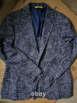 Canali Kei Unlined Blazer suit Jacket EU54/UK44 full canvassed textured slimfit