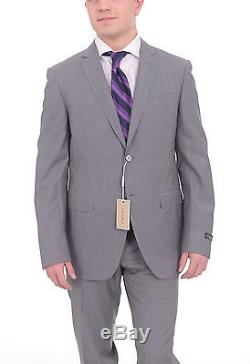 Canali Mens Slim Fit 40r 50 Drop 8 Gray Check Fully Canvassed Wool Suit