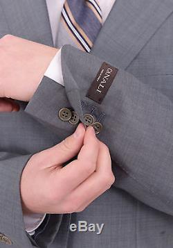 Canali Slim Fit 40r 50 Blue Textured Two Button Wool Silk Blend Suit