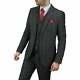 Cavani Albert 3 Piece Suits Check Tweed Regular Fit Blazer Grey Check BNWT