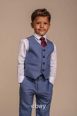 Cavani Boys Kids Slim Fit Formal Wedding Suit in Blue Jay Age 1 to 15 RRP? 134.99