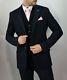 Cavani Draco Mens New 3 Piece Suits Tweed Slim Fit Suit Navy Check Sizes 36-52