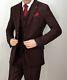 Cavani Draco Mens New 3 Piece Suits Tweed Slim Fit Suit Wine Check Sizes 36-52