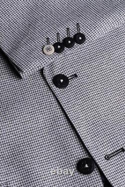 Cavani Men's Slim Fit Houndstooth Tweed Suit in Grey Clearance Sale RRP £238