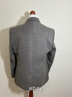 Cavani Three Piece Suit Brown Houndstooth Tweed Chest 42R Waist 36R Slim Fit